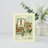  vervoer voor het nieuwe jaar feestdagenkaart (Staand voorkant)