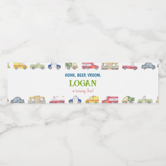 Vervoer Vrachtwagens Verjaardag Water Fles Label Waterfles Etiket (Enkel label)