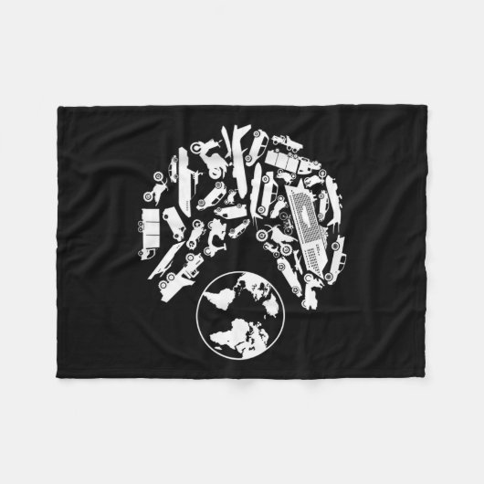 Vervoer vreet bescherming van het milieu op aarde fleece deken (Voorkant (Horizontaal))