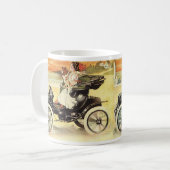 vervoer, Vrouw in converteerbare auto Koffiemok (Voorkant links)