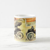 vervoer, Vrouw in converteerbare auto Koffiemok (Center)