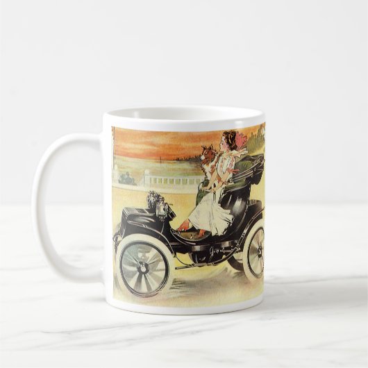  vervoer, Vrouw in converteerbare auto Koffiemok (Links)