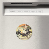  vervoer, Vrouw in converteerbare auto Magneet (Insitu (Vaatwasser))