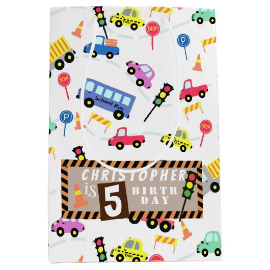 Vervoer Wit Medium Cadeauzakje (Voorkant)