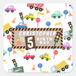 Vervoer Wit Vierkante Sticker