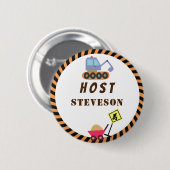 Vervoer Witte Naam Ronde Button 5,7 Cm (Voorkant /achterkant)