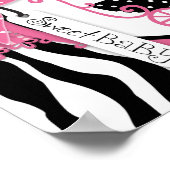 Vervoer, Zebra Print, hot-roze Baby shower banner Poster (Hoek)