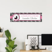 Vervoer, Zebra Print, hot-roze Baby shower banner Poster (Thuiskantoor)