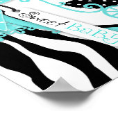 Vervoer, Zebra Print Turquoise Baby shower Banner (Hoek)