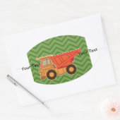 Vervoer Zware Materiaalstortplaatsvrachtwagen Ovale Sticker (Envelop)