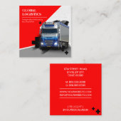 Vervoerbedrijf en logistiek  vierkante visitekaartje (Voorkant / Achterkant)