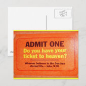 Vervoerbewijs naar het briefkaart van de hemel (Voorkant / Achterkant)