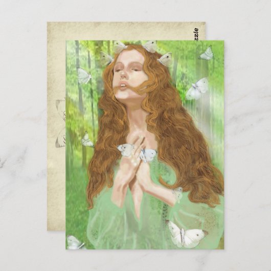 Vervoering (Nimf) Briefkaart (Voorkant / Achterkant)