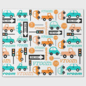 Vervoermiddel (voertuig) Warm-kleur vrachtwagen Cadeaupapier (Vlak)