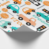 Vervoermiddel (voertuig) Warm-kleur vrachtwagen Cadeaupapier (Hoek)