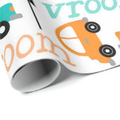 Vervoermiddel (voertuig) Warm-kleur vrachtwagen Cadeaupapier (Rol Hoek)