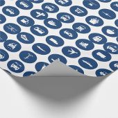 Vervoerpictogrammen in blauw cadeaupapier