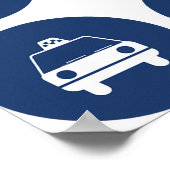 Vervoerpictogrammen in blauw poster (Hoek)