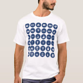 Vervoerpictogrammen in blauw t-shirt (Voorkant)