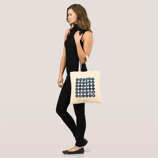 Vervoerpictogrammen in blauw tote bag