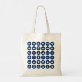Vervoerpictogrammen in blauw tote bag (Achterkant)