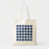 Vervoerpictogrammen in blauw tote bag (Voorkant)