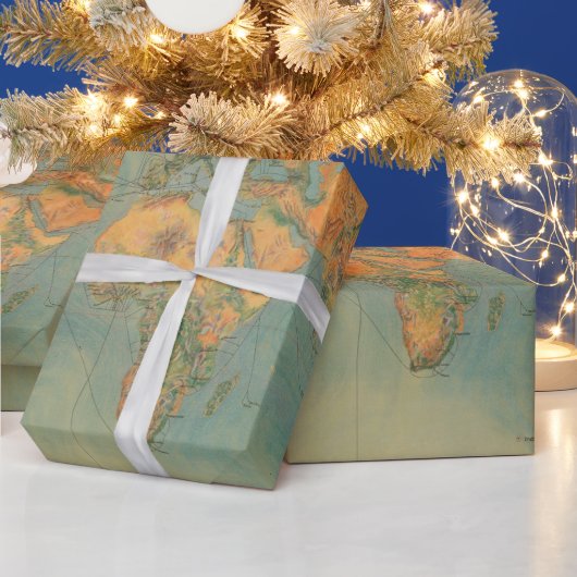 Vervoerroutes van oude World Maritime Fuel Station Cadeaupapier (Feestdagen)