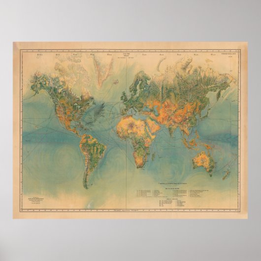 Vervoerroutes van oude World Maritime Fuel Station Poster (Voorkant)