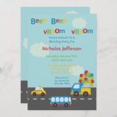 Vervoersauto 5x7 uitnodiging op zaterdag (Voorkant / Achterkant)