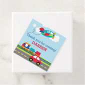 Vervoersbakken - Birthday Party Favor Bedankjes Labels (In situ)