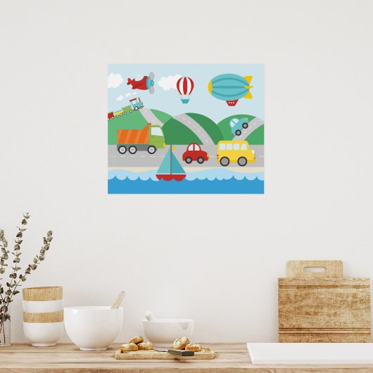 Vervoerscène Poster (Keuken)