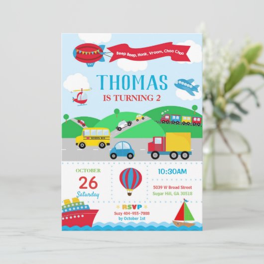 Vervoersdag uitnodiging (Staand voorkant)