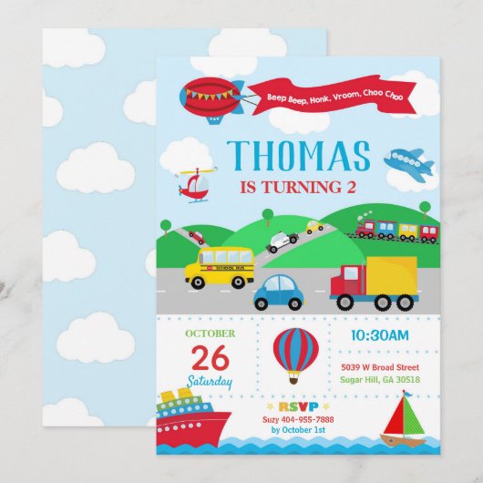 Vervoersdag uitnodiging (Voorkant / Achterkant)