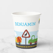 Vervoerslang 1e verjaardag Papierkop Papieren Bekers (Voorkant)