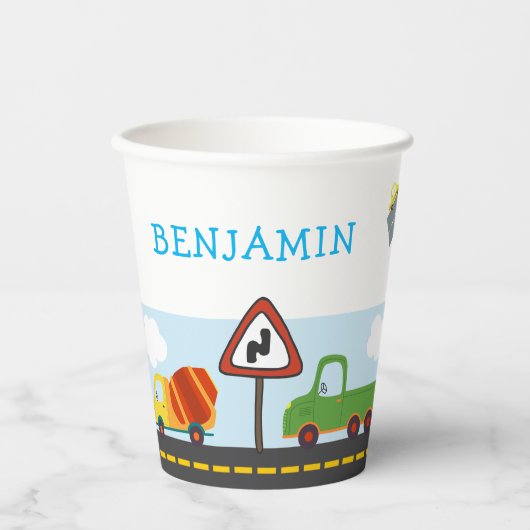 Vervoerslang 1e verjaardag Papierkop Papieren Bekers (Voorkant)