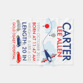 Vervoerslang Gepersonaliseerd vliegtuig Fleece Deken (Voorkant (Horizontaal))