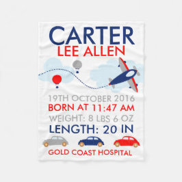 Vervoerslang Gepersonaliseerd vliegtuig Fleece Deken