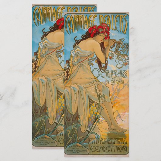 Vervoersmakelaars door Alphonse Mucha (1902) Bladw Menu (Voorkant / Achterkant)