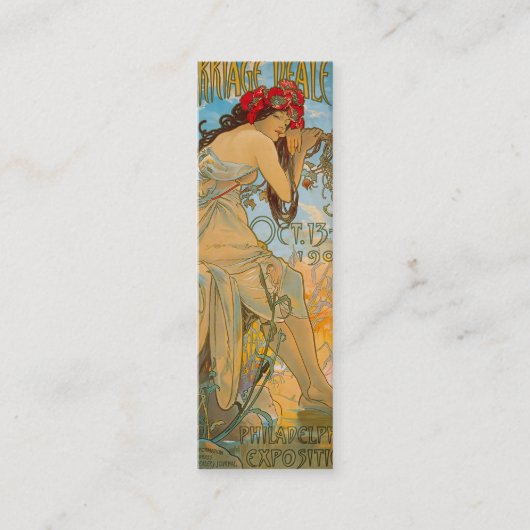 Vervoersmakelaars door Alphonse Mucha (1902) Bladw Mini Visitekaartje (Voorkant)