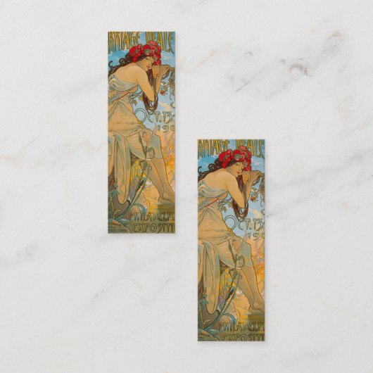 Vervoersmakelaars door Alphonse Mucha (1902) Bladw Mini Visitekaartje (Voorkant / Achterkant)