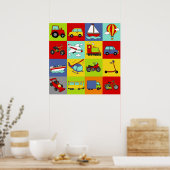 Vervoersmozaïek Poster (Keuken)