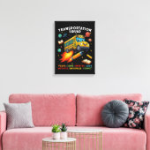 Vervoersploeg Grappige Schoolbuschauffeur Canvas Afdruk (Insitu (Woonkamer))