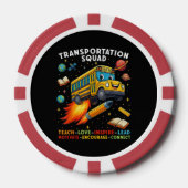 Vervoersploeg Grappige Schoolbuschauffeur Poker Chips (Voorkant)