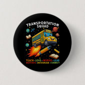 Vervoersploeg Grappige Schoolbuschauffeur Ronde Button 5,7 Cm (Voorkant)