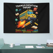 Vervoersploeg Grappige Schoolbuschauffeur Spandoek (Beurs)