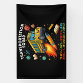 Vervoersploeg Grappige Schoolbuschauffeur Spandoek (Verticaal)