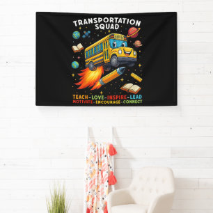 Vervoersploeg Grappige Schoolbuschauffeur Spandoek