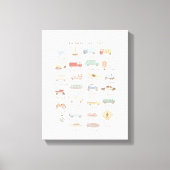 Vervoersruimte Alfabet ABC Kinder Room Canvas Afdruk (Voorkant)