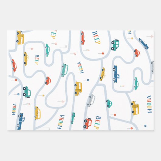 Vervoersthema Birthday Wrapping Paper (Voorkant 2)