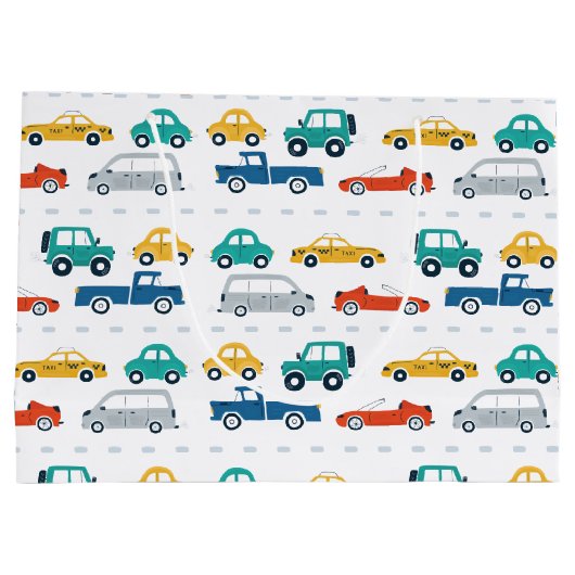 Vervoersthema Birthday Wrapping Paper Groot Cadeauzakje (Achterkant)